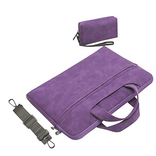 Tasche Sleeve Hülle Kompatibel mit 13-15 Zoll Laptop,MacBook Air/Pro,Laptoptasche Kasten mit Zusätzlichem Stauraum Polyester Tasche Lila(mit Einer kleinen Geldbörse) 13" von HONGBI