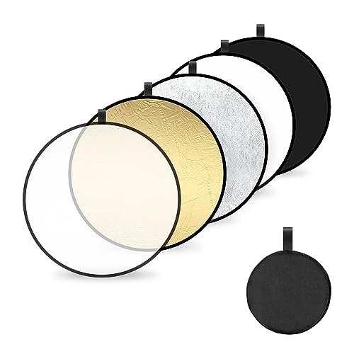 Licht Reflektor 5 in1 Fotografie Reflector 30cm Rund Diffusor Fotografie Faltreflektor für Portrait Foto Selfie Hochzeitsfotografie Außenbeleuchtung von HONGXIN-SHOP