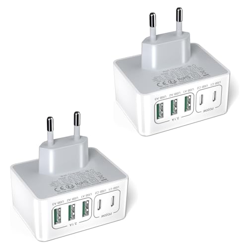 2er Pack USB ladegerät mehrfach ladestation, USB stecker 50W 5 Ports Schnellladegerät PD 3.0 Power Adapter USBC Netzteil für iPhone 16 15 14 13 12 11 Mini SE XS,iPad, Samsung, Handys 2er Pack USB ladegerät mehrfach ladestation, USB stecker 50W 5 Ports Schnellladegerät PD 3.0 Power Adapter USBC Netzteil für iPhone 16 15 14 13 12 11 Mini SE XS,iPad, Samsung, Handys von HONGYEE