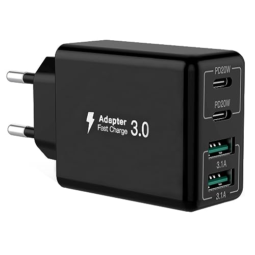 USB C Ladegerät, 40W USB Mehrfach Schnellladege Mehrere USB-Buchsen USB Ladestecker Adapter, USB ladegerat 4 Port kompatibel mit iPhone 8-15 Series/Samsung S23 Ultra/Google/Xiaomi/LG/Huawei/Oppo USB C Ladegerät, 40W USB Mehrfach Schnellladege Mehrere USB-Buchsen USB Ladestecker Adapter, USB ladegerat 4 Port kompatibel mit iPhone 8-15 Series/Samsung S23 Ultra/Google/Xiaomi/LG/Huawei/Oppo von HONGYEE