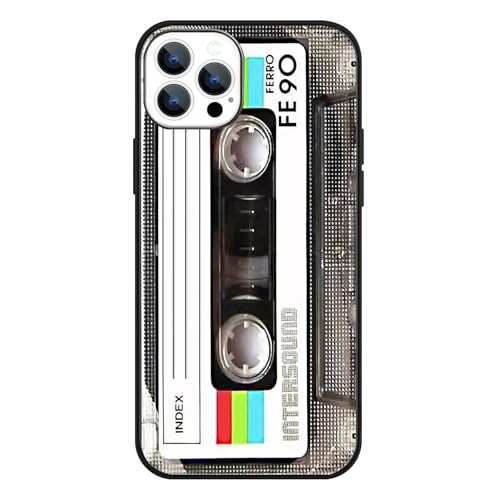 HONGZAOQIYE Kompatibel mit iPhone 16 Pro Max Hülle, Cool Vintage 80s 90s Musik Kassette Mixtape Retro Hülle für Frauen Mädchen Männer Jungen Trendy TPU Stoßfest Cool Case von HONGZAOQIYE