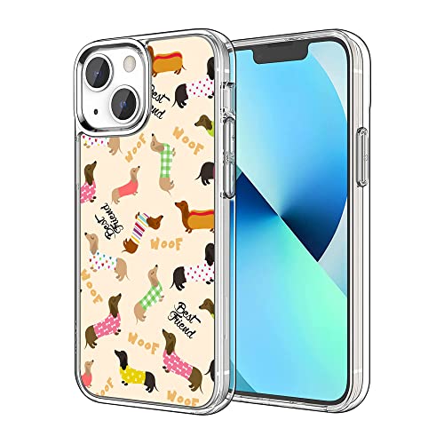 HONGZAOQIYE Modische Schutzhülle für iPhone 14, transparente Hülle mit buntem süßem Dackel-Design für Männer, Mädchen, Frauen, weiches TPU, stoßfeste Schutzhülle HONGZAOQIYE Modische Schutzhülle für iPhone 14, transparente Hülle mit buntem süßem Dackel-Design für Männer, Mädchen, Frauen, weiches TPU, stoßfeste Schutzhülle von HONGZAOQIYE