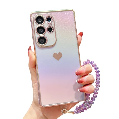 HONHULEE Handyhülle für Samsung Galaxy S23 Hülle mit Kristal Chain Schutzhülle Ultra Dünne Schutz Case Cover Stoßfeste Slim Hülle für Samsung Galaxy S23 mit Muster Motiv Herz - Lila HONHULEE Handyhülle für Samsung Galaxy S23 Hülle mit Kristal Chain Schutzhülle Ultra Dünne Schutz Case Cover Stoßfeste Slim Hülle für Samsung Galaxy S23 mit Muster Motiv Herz - Lila von HONHULEE