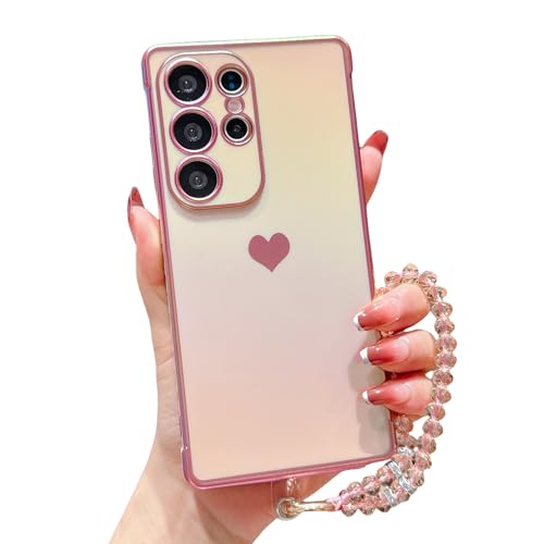 HONHULEE Handyhülle für Samsung Galaxy S24 Hülle mit Kristal Chain Schutzhülle Ultra Dünne Schutz Case Cover Stoßfeste Slim Hülle für Samsung Galaxy S24 mit Muster Motiv Herz - Rosa HONHULEE Handyhülle für Samsung Galaxy S24 Hülle mit Kristal Chain Schutzhülle Ultra Dünne Schutz Case Cover Stoßfeste Slim Hülle für Samsung Galaxy S24 mit Muster Motiv Herz - Rosa von HONHULEE