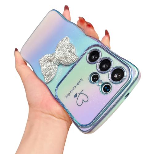 HONHULEE Handyhülle für Samsung Galaxy S24 Plus Hülle Diamant Bow Liebesherz Schutzhülle Wellen Lockige Silikon Case mit erhoben Kameraschutz für Samsung Galaxy S24 Plus - Blau HONHULEE Handyhülle für Samsung Galaxy S24 Plus Hülle Diamant Bow Liebesherz Schutzhülle Wellen Lockige Silikon Case mit erhoben Kameraschutz für Samsung Galaxy S24 Plus - Blau von HONHULEE