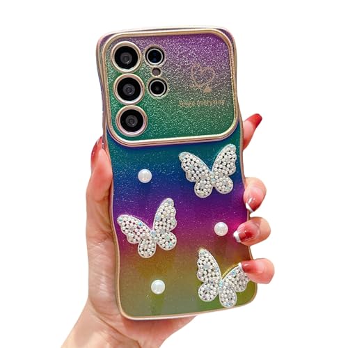 HONHULEE Handyhülle für Samsung Galaxy S25 Hülle Perlen Schmetterling Liebesherz Schutzhülle Wellen Lockige Silikon Case mit erhoben Kameraschutz für Samsung Galaxy S25 - Bunt HONHULEE Handyhülle für Samsung Galaxy S25 Hülle Perlen Schmetterling Liebesherz Schutzhülle Wellen Lockige Silikon Case mit erhoben Kameraschutz für Samsung Galaxy S25 - Bunt von HONHULEE