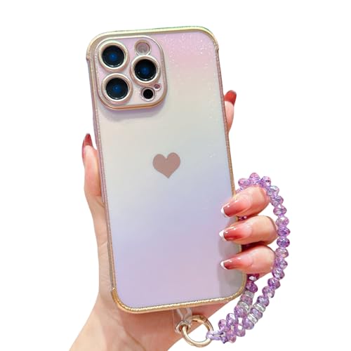HONHULEE Handyhülle für iPhone 16 Plus Hülle mit Kristal Chain Schutzhülle Ultra Dünne Schutz Case Cover Stoßfeste Slim Hülle für iPhone 16 Plus mit Muster Motiv Herz - Lila HONHULEE Handyhülle für iPhone 16 Plus Hülle mit Kristal Chain Schutzhülle Ultra Dünne Schutz Case Cover Stoßfeste Slim Hülle für iPhone 16 Plus mit Muster Motiv Herz - Lila von HONHULEE