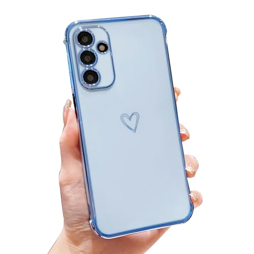 HONHULEE Hülle für Samsung Galaxy A14 4G/5G Handyhülle Flexible Minimalistische Ultra Slim Dünn Silikon Case Süße Herz stoßfest Kratzfestigkeit Handyhülle Bumper Protective Case Cover,Blau HONHULEE Hülle für Samsung Galaxy A14 4G/5G Handyhülle Flexible Minimalistische Ultra Slim Dünn Silikon Case Süße Herz stoßfest Kratzfestigkeit Handyhülle Bumper Protective Case Cover,Blau von HONHULEE