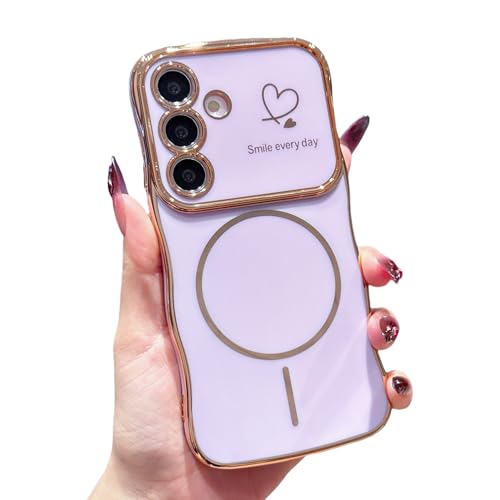 HONHULEE Magnetisch Handyhülle für Samsung Galaxy A16 4G/5G Hülle Liebesherz Schutzhülle Weiche Plattierung Abdeckung Wellen Lockige Silikon Case für Samsung Galaxy A16 4G/5G - Lila HONHULEE Magnetisch Handyhülle für Samsung Galaxy A16 4G/5G Hülle Liebesherz Schutzhülle Weiche Plattierung Abdeckung Wellen Lockige Silikon Case für Samsung Galaxy A16 4G/5G - Lila von HONHULEE
