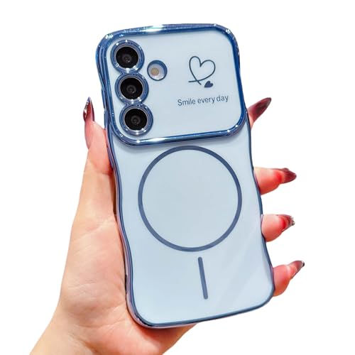 HONHULEE Magnetisch Handyhülle für Samsung Galaxy S22 Plus Hülle Liebesherz Schutzhülle Weiche Plattierung Abdeckung Wellen Lockige Silikon Case für Samsung Galaxy S22 Plus/Galaxy S22+ - Blau HONHULEE Magnetisch Handyhülle für Samsung Galaxy S22 Plus Hülle Liebesherz Schutzhülle Weiche Plattierung Abdeckung Wellen Lockige Silikon Case für Samsung Galaxy S22 Plus/Galaxy S22+ - Blau von HONHULEE