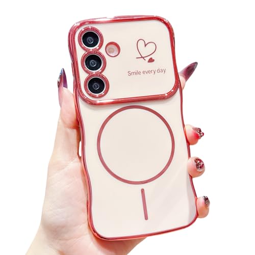 HONHULEE Magnetisch Handyhülle für Samsung Galaxy S24 FE Hülle Liebesherz Schutzhülle Weiche Plattierung Abdeckung Wellen Lockige Silikon Case für Samsung Galaxy S24 FE - Rosa HONHULEE Magnetisch Handyhülle für Samsung Galaxy S24 FE Hülle Liebesherz Schutzhülle Weiche Plattierung Abdeckung Wellen Lockige Silikon Case für Samsung Galaxy S24 FE - Rosa von HONHULEE
