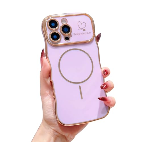 HONHULEE Magnetisch Handyhülle für iPhone 12 Hülle Liebesherz Schutzhülle Weiche Plattierung Abdeckung Wellen Lockige Silikon Case für iPhone 12 - Lila HONHULEE Magnetisch Handyhülle für iPhone 12 Hülle Liebesherz Schutzhülle Weiche Plattierung Abdeckung Wellen Lockige Silikon Case für iPhone 12 - Lila von HONHULEE