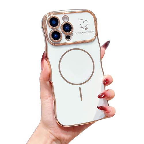 HONHULEE Magnetisch Handyhülle für iPhone 12 Pro Max Hülle Liebesherz Schutzhülle Weiche Plattierung Abdeckung Wellen Lockige Silikon Case für iPhone 12 Pro Max - Weiß HONHULEE Magnetisch Handyhülle für iPhone 12 Pro Max Hülle Liebesherz Schutzhülle Weiche Plattierung Abdeckung Wellen Lockige Silikon Case für iPhone 12 Pro Max - Weiß von HONHULEE