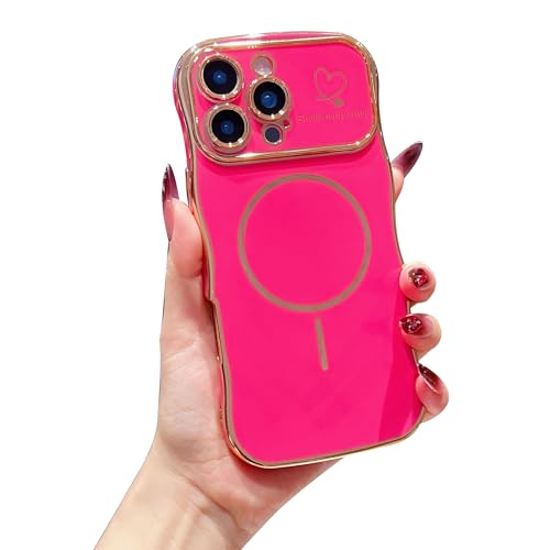 HONHULEE Magnetisch Handyhülle für iPhone 13 Hülle Liebesherz Schutzhülle Weiche Plattierung Abdeckung Wellen Lockige Silikon Case für iPhone 13 - Rose Rot HONHULEE Magnetisch Handyhülle für iPhone 13 Hülle Liebesherz Schutzhülle Weiche Plattierung Abdeckung Wellen Lockige Silikon Case für iPhone 13 - Rose Rot von HONHULEE