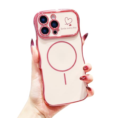 HONHULEE Magnetisch Handyhülle für iPhone 16 Plus Hülle Liebesherz Schutzhülle Weiche Plattierung Abdeckung Wellen Lockige Silikon Case für iPhone 16 Plus - Rosa HONHULEE Magnetisch Handyhülle für iPhone 16 Plus Hülle Liebesherz Schutzhülle Weiche Plattierung Abdeckung Wellen Lockige Silikon Case für iPhone 16 Plus - Rosa von HONHULEE