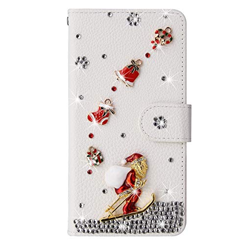 HONHULEE Weihnachten Hülle für Samsung Galaxy A54 5G Niedlich Weihnachts Muster Weihnachtsmann Lederhülle Glitzer Strass Kartenfach Magnetverschluss Schutzhülle Xmas für Samsung Galaxy A54 5G - Weiß HONHULEE Weihnachten Hülle für Samsung Galaxy A54 5G Niedlich Weihnachts Muster Weihnachtsmann Lederhülle Glitzer Strass Kartenfach Magnetverschluss Schutzhülle Xmas für Samsung Galaxy A54 5G - Weiß von HONHULEE