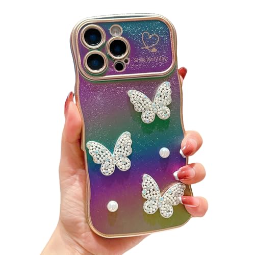 Handyhülle für iPhone 14 Pro Max Hülle Perlen Schmetterling Liebesherz Schutzhülle Weiche Plattierung Abdeckung Wellen Lockige Silikon Case mit erhoben Kameraschutz für iPhone 14 Pro Max - Bunt Handyhülle für iPhone 14 Pro Max Hülle Perlen Schmetterling Liebesherz Schutzhülle Weiche Plattierung Abdeckung Wellen Lockige Silikon Case mit erhoben Kameraschutz für iPhone 14 Pro Max - Bunt von HONHULEE