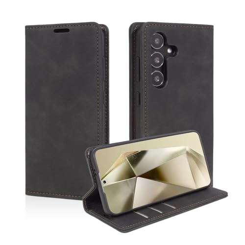 Hülle für Samsung Galaxy S24 Handyhülle mit RFID-Sperre Premium Leder Flip Klapphülle [Standfunktion] [Kartenfächern] Schutzhülle Case für Samsung S24 Tasche (6,1 Zoll, Schwarz) von HONIVON