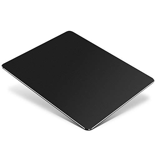 Aluminium Metall Mauspad Gaming Mouse Pad Aluminium-Mausunterlage, Mauspad mit Glatter Präzisionsoberfläche und Rutschfester Gummibasis für Laser-/optische Maus,Schwarz(23x18x0,2cm) von HONKID