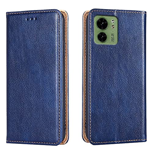 HONLEN Hülle Kompatibel für Motorola Moto Edge 40 Handyhülle, (6.55" Inches) Magnetische Brieftasche Leder Case mit Stand und 2 Kartenfach Cover - Blau von HONLEN