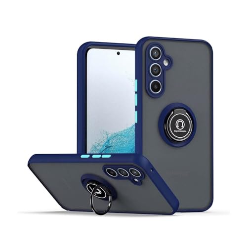 HONLEN Hülle Passend für Samsung Galaxy A26 5G / Samsung Galaxy A26 (4G) (6.7" Inches), Ring Stand Clear Matte Silikon Handyhülle - Königsblau von HONLEN