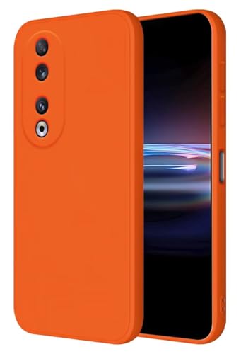 HONLEN Hülle für Honor 90 5G Schutzhülle Case, (6.7" Inches) Liquid TPU Silicone Handyhülle mit Fallschutz Silikon Cover Orange von HONLEN