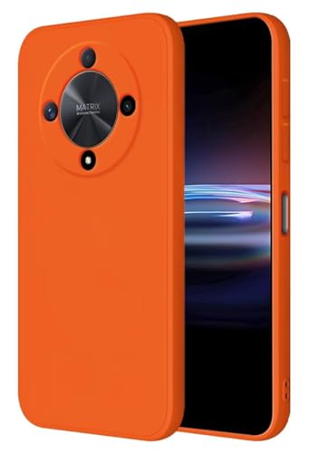 HONLEN Hülle für Honor Magic6 Lite 5G Schutzhülle Case, (6.78" Inches) Liquid TPU Silicone Handyhülle mit Fallschutz Silikon Cover Orange von HONLEN