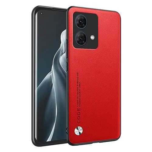 HONLEN Hülle für Motorola Moto G84 (6.5" Inches) Business Telefonhülle aus Leder mit Rückseite, Rot von HONLEN