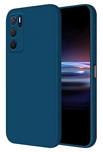 HONLEN Hülle für Oppo A16 / Oppo A16s / Oppo A54s Schutzhülle Case, 6.52" Inches Liquid TPU Silicone Handyhülle mit Fallschutz Silikon Cover Saphirblau von HONLEN