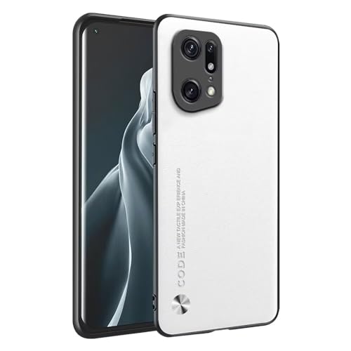 HONLEN Hülle für Oppo Find X5 Pro (6.7" Inches) Business Telefonhülle aus Leder mit Rückseite, Weiß von HONLEN