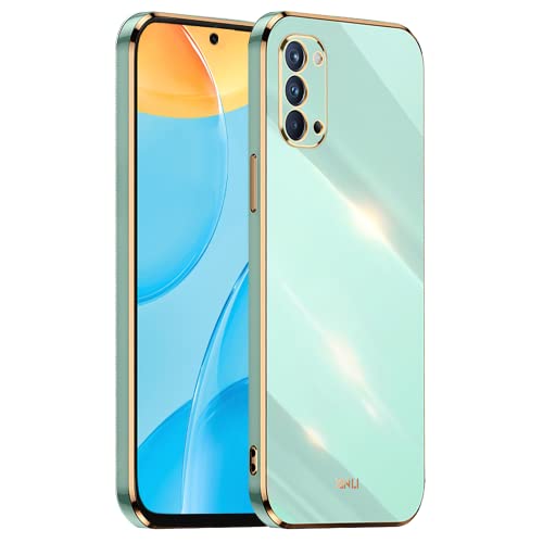 HONLEN Hülle für Oppo Reno4 Pro 5G (6.55" Inches), Weiche Silikon-TPU-Hülle, Galvanisiertes Rahmendesign - Grün von HONLEN