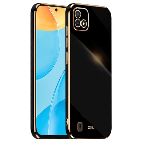 HONLEN Hülle für Realme C11 (2021) (6.52" Inches), Weiche Silikon-TPU-Hülle, Galvanisiertes Rahmendesign - Schwarz von HONLEN