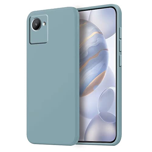 HONLEN Hülle für Realme C30 / Realme Narzo 50i Prime Schutzhülle Case, 6.5" Inches Liquid TPU Silicone Handyhülle mit Fallschutz, Kratzfest und rutschfest Silikon Cover Rauchblau von HONLEN