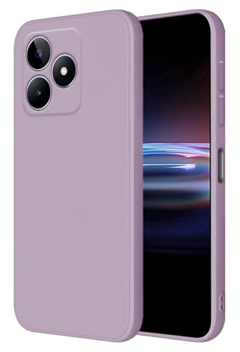 HONLEN Hülle für Realme C53 / Realme C51 / Realme Note 50 Schutzhülle Case, (6.74" Inches) Liquid TPU Silicone Handyhülle mit Fallschutz Silikon Cover Gras lila von HONLEN