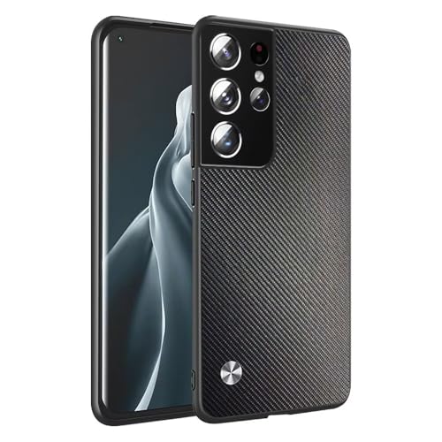HONLEN Hülle für Samsung Galaxy S21 Ultra (6.8" Inches) Business Telefonhülle aus Leder mit Rückseite, Kevlar von HONLEN