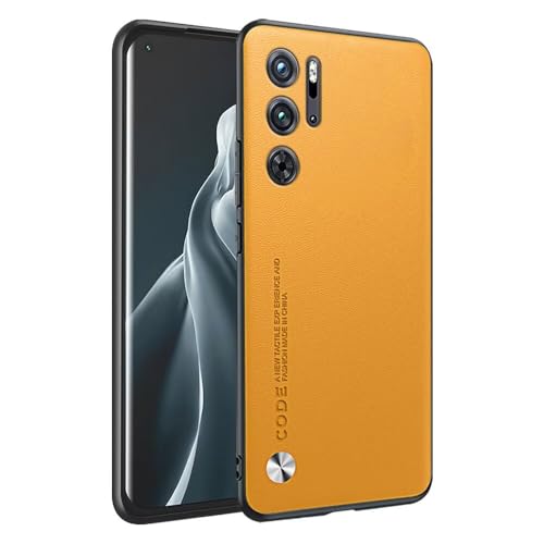 HONLEN Hülle für Smartphone, Compatible with RedMagic 9 Pro/RedMagic 9S Pro (6.8" Inches) Business Telefonhülle aus Leder mit Rückseite, Gelb von HONLEN