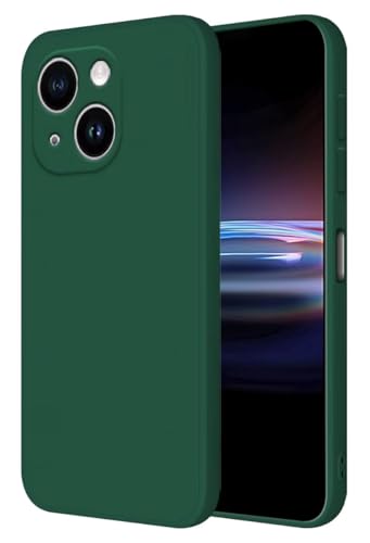 HONLEN Hülle für Smartphone, Compatible with iPhone 15 Plus Schutzhülle Case, (6.7" Inches) Liquid TPU Silicone Handyhülle mit Fallschutz Silikon Cover Dunkelgrün von HONLEN