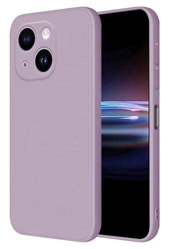 HONLEN Hülle für Smartphone, Compatible with iPhone 15 Plus Schutzhülle Case, (6.7" Inches) Liquid TPU Silicone Handyhülle mit Fallschutz Silikon Cover Gras lila von HONLEN