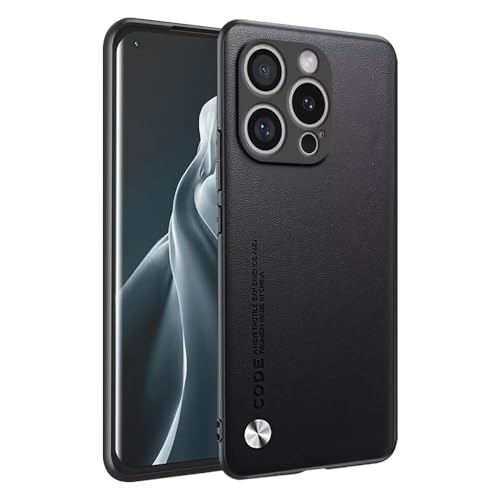 HONLEN Hülle für Smartphone, Compatible with iPhone 16 Pro Max (6.9" Inches) Business Telefonhülle aus Leder mit Rückseite, Schwarz von HONLEN