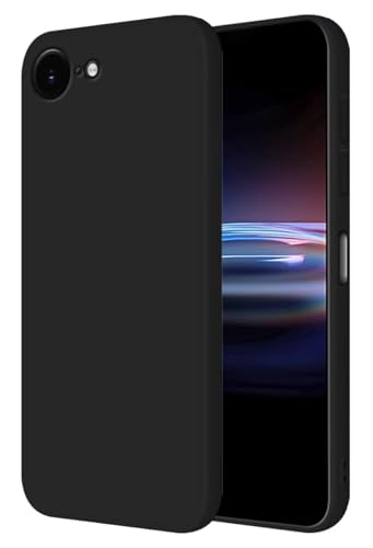 HONLEN Hülle für Smartphone, Compatible with iPhone 16e Schutzhülle Case, (6.1" Inches) Liquid TPU Silicone Handyhülle mit Fallschutz Silikon Cover Schwarz von HONLEN