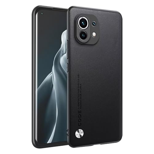 HONLEN Hülle für Xiaomi MI 11 Lite / 11 Lite 5G / 11 Lite 5G NE (6.55" Inches) Business Telefonhülle aus Leder mit Rückseite, Schwarz von HONLEN
