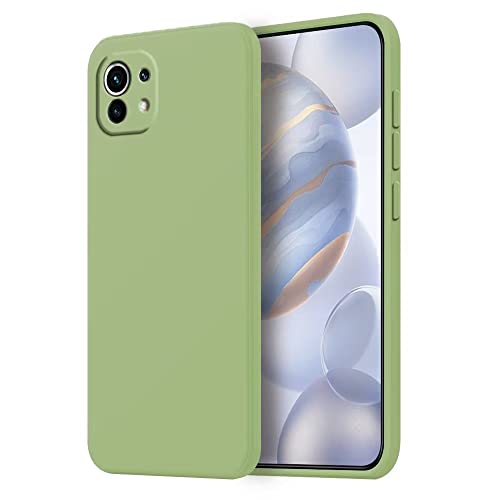 HONLEN Hülle für Xiaomi MI 11 Schutzhülle Case, 6.81" Inches Liquid TPU Silicone Handyhülle mit Fallschutz, Kratzfest und rutschfest Silikon Cover Matcha-Grün von HONLEN