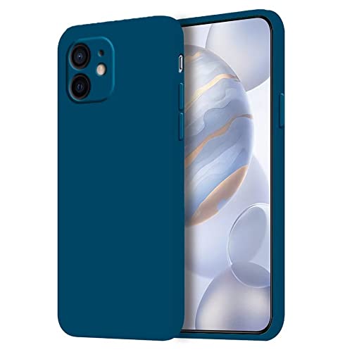 HONLEN Hülle für iPhone 12 Mini Schutzhülle Case, (5.4" Inches) Liquid TPU Silicone Handyhülle mit Fallschutz Silikon Cover Saphirblau von HONLEN
