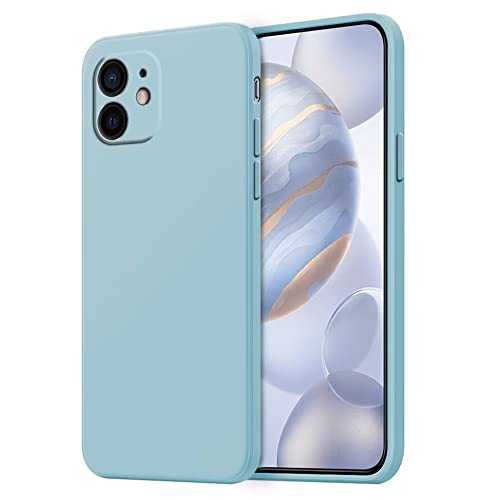 HONLEN Hülle für iPhone 12 Schutzhülle Case, 6.1" Inches Liquid TPU Silicone Handyhülle mit Fallschutz, Kratzfest und rutschfest Silikon Cover Hellblau von HONLEN
