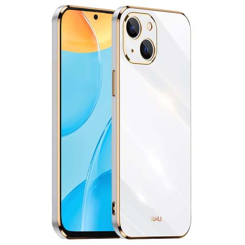 HONLEN Hülle für iPhone 13 (6.1" Inches), Weiche Silikon-TPU-Hülle, Galvanisiertes Rahmendesign - Weiß von HONLEN