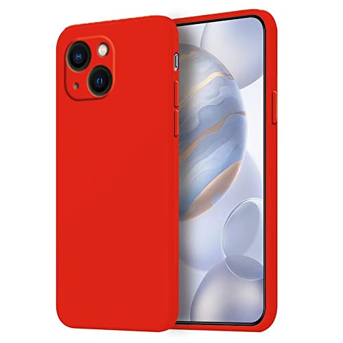 HONLEN Hülle für iPhone 13 Mini Schutzhülle Case, 5.4" Inches Liquid TPU Silicone Handyhülle mit Fallschutz, Kratzfest und rutschfest Silikon Cover Chinarot von HONLEN