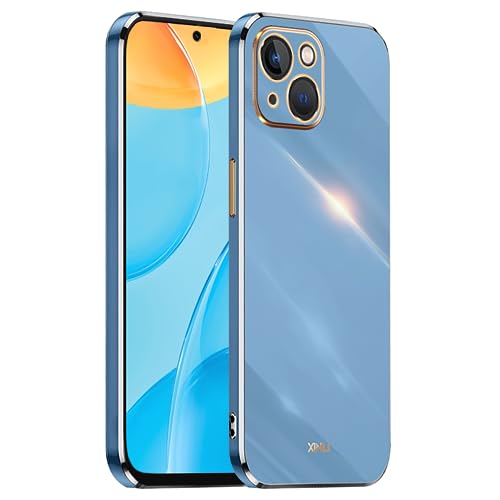 HONLEN Hülle für Smartphone, Compatible with iPhone 15 Plus (6.7" Inches), Weiche Silikon-TPU-Hülle, Galvanisiertes Rahmendesign - Navy Blau von HONLEN