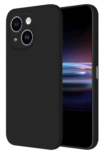 HONLEN Hülle für Smartphone, Compatible with iPhone 15 Plus Schutzhülle Case, (6.7" Inches) Liquid TPU Silicone Handyhülle mit Fallschutz Silikon Cover Schwarz von HONLEN