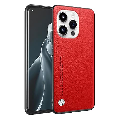 HONLEN Hülle für iPhone 15 Pro Max (6.7" Inches) Business Telefonhülle aus Leder mit Rückseite, Rot von HONLEN