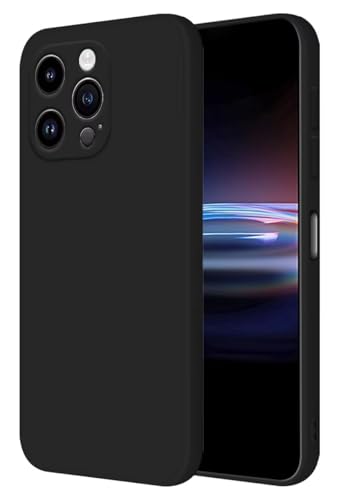 HONLEN Hülle für Smartphone, Compatible with iPhone 15 Pro Schutzhülle Case, (6.1" Inches) Liquid TPU Silicone Handyhülle mit Fallschutz Silikon Cover Schwarz von HONLEN